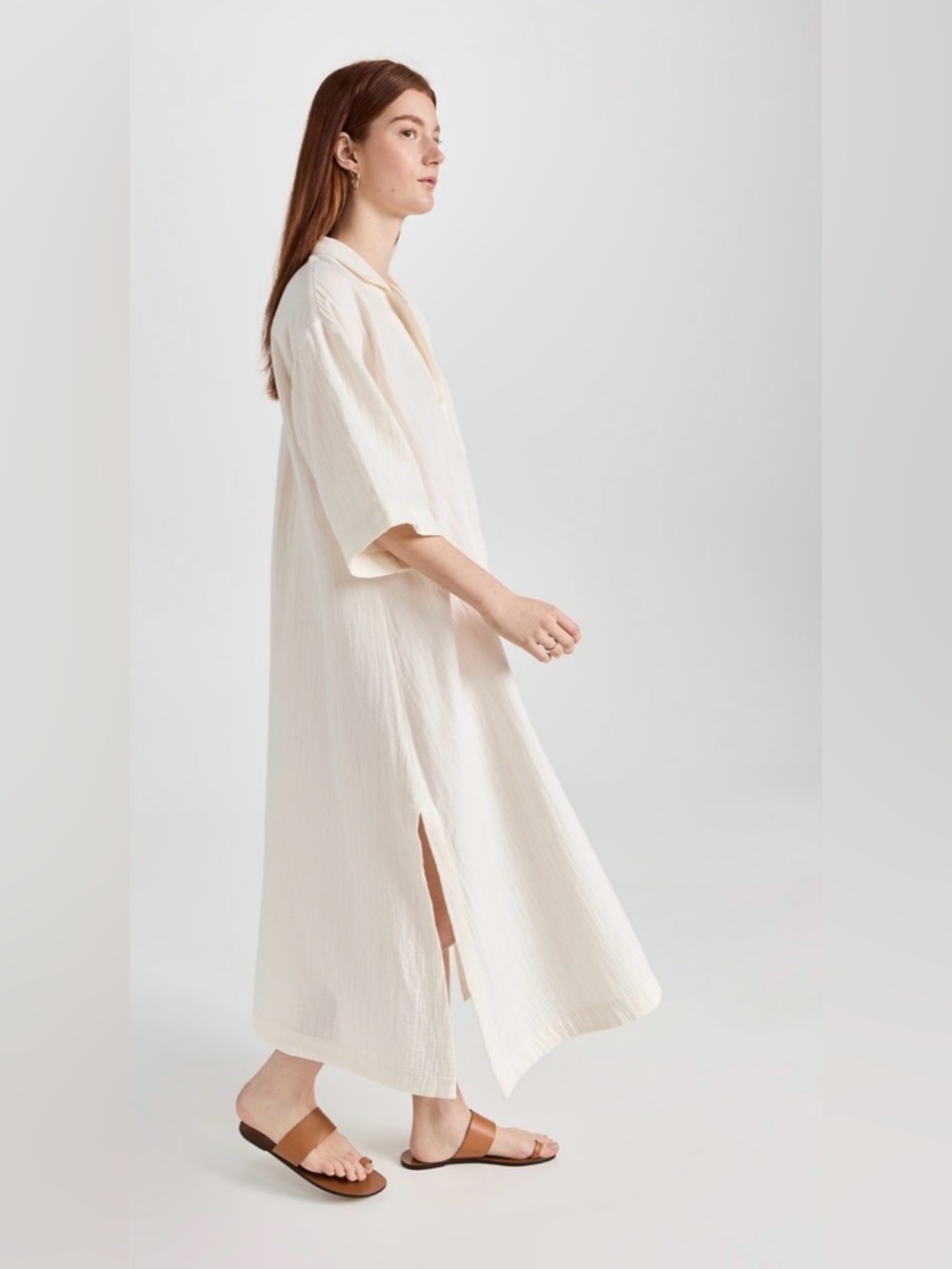 NWT: Madewell Light Spun Cover up Maxi Shirt Dress - Picture 6 of 7